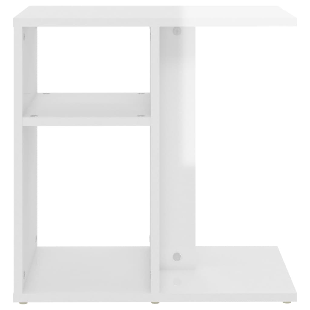 Side Table High Gloss White 50x30x50 cm Engineered Wood