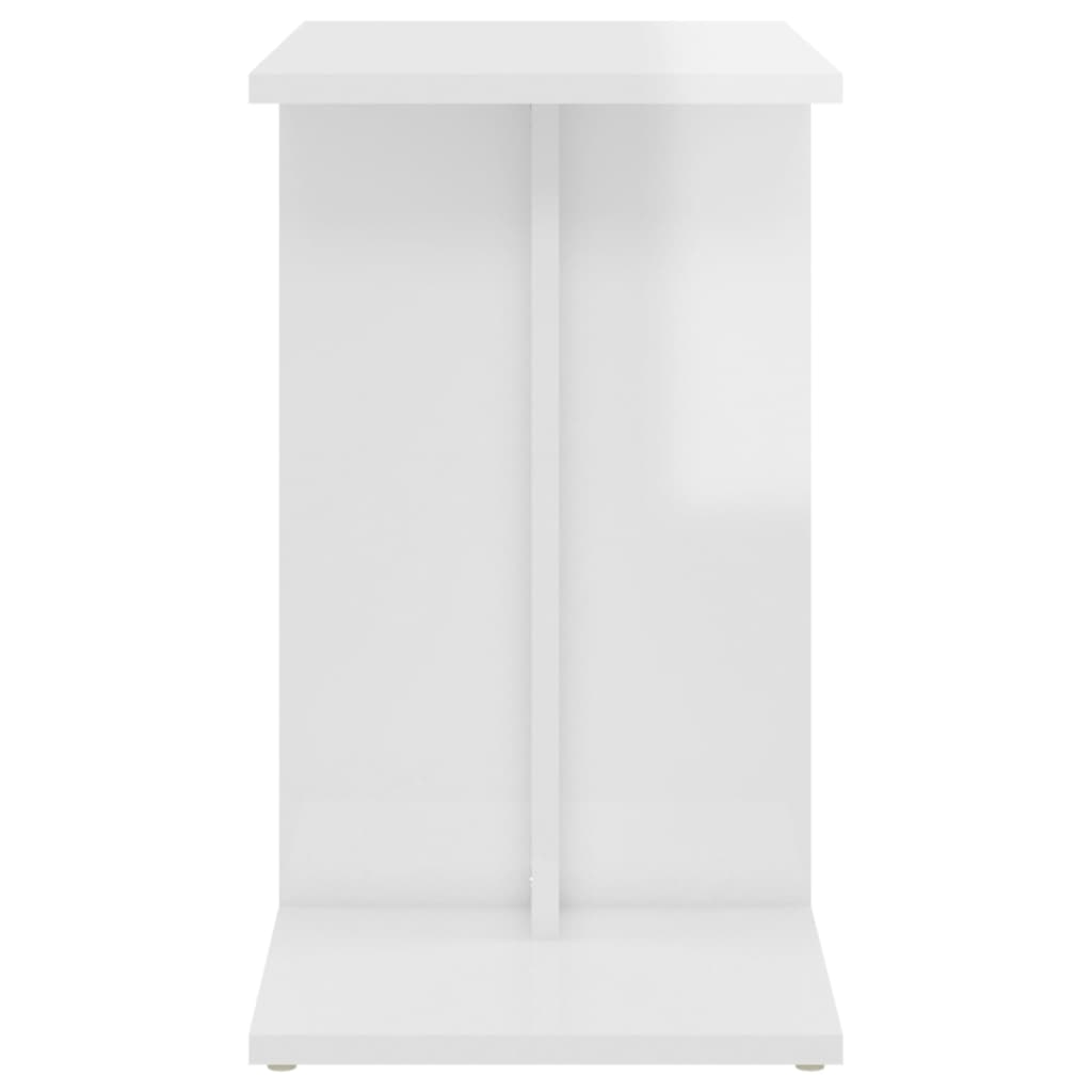 Side Table High Gloss White 50x30x50 cm Engineered Wood