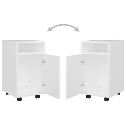 Side Cabinet with Wheels White 33x38x60 cm Engineered Wood