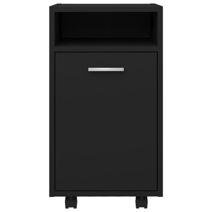 Side Cabinet with Wheels Black 33x38x60 cm Engineered Wood