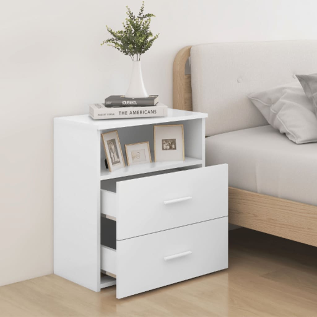 Bed Cabinets 2 pcs White 50x32x60 cm