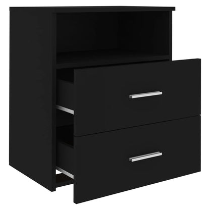 Bed Cabinet Black 50x32x60 cm