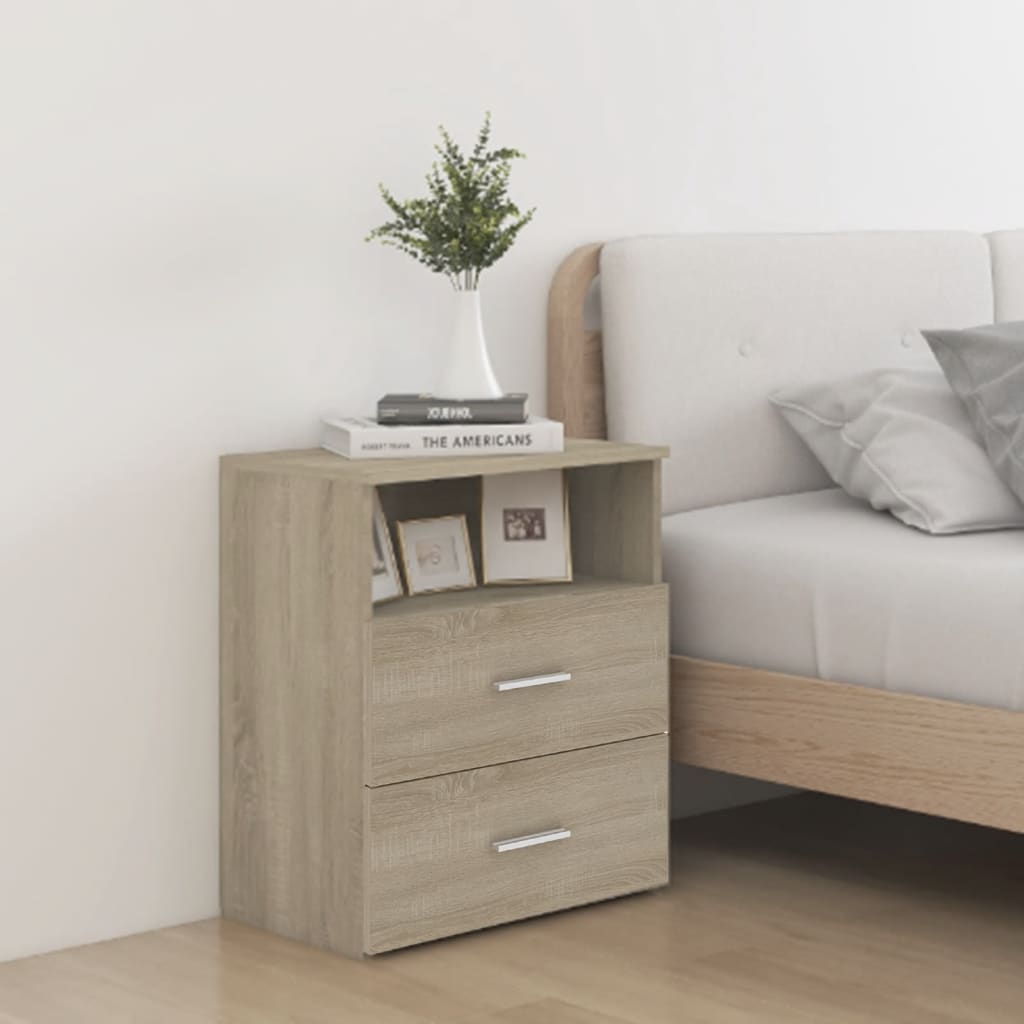 Bed Cabinets 2 pcs Sonoma Oak 50x32x60 cm