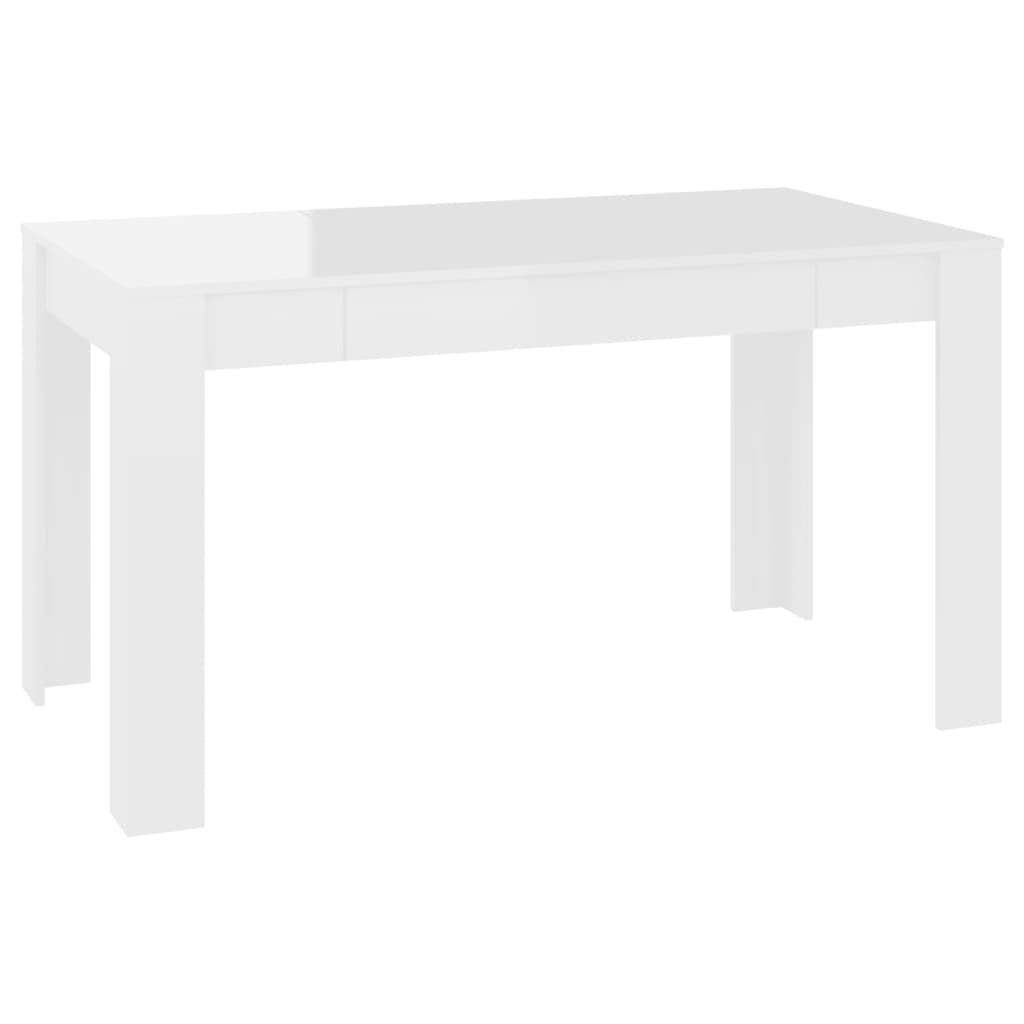 Dining Table High Gloss White 140x74.5x76 cm Engineered Wood