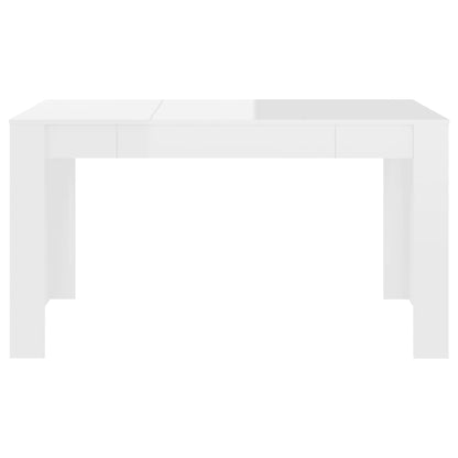 Dining Table High Gloss White 140x74.5x76 cm Engineered Wood