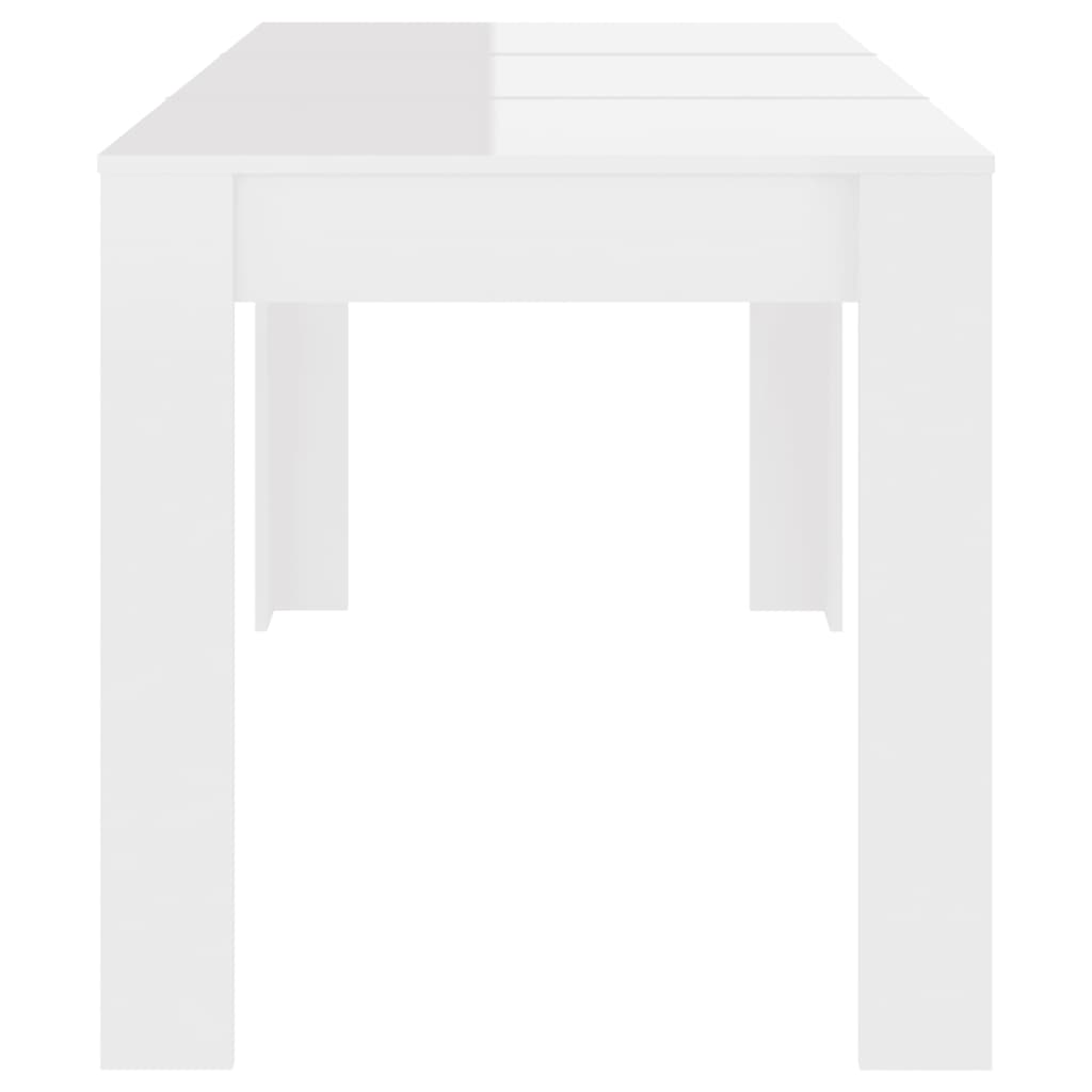 Dining Table High Gloss White 140x74.5x76 cm Engineered Wood