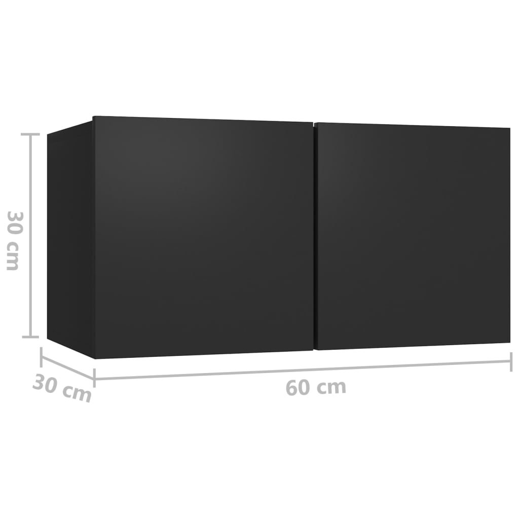 Hanging TV Cabinet Black 60x30x30 cm