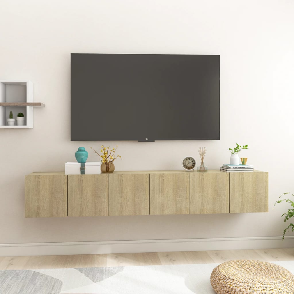 Hanging TV Cabinets 3 pcs Sonoma Oak 60x30x30 cm