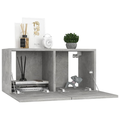 Hanging TV Cabinet Concrete Grey 60x30x30 cm