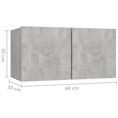 Hanging TV Cabinet Concrete Grey 60x30x30 cm