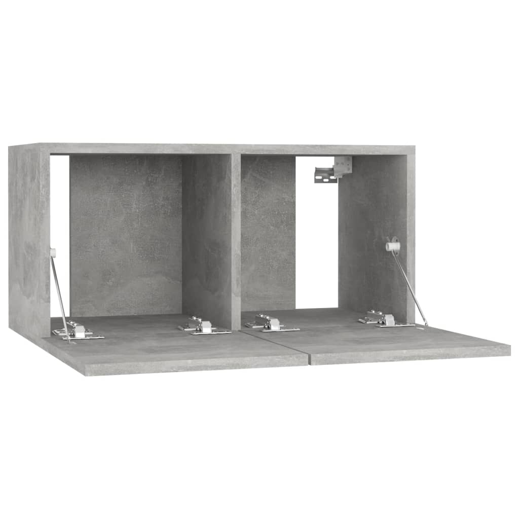 Hanging TV Cabinets 2 pcs Concrete Grey 60x30x30 cm