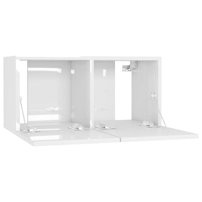 Hanging TV Cabinet High Gloss White 60x30x30 cm