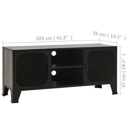 TV Cabinet Grey 105x36x47 cm Metal and MDF