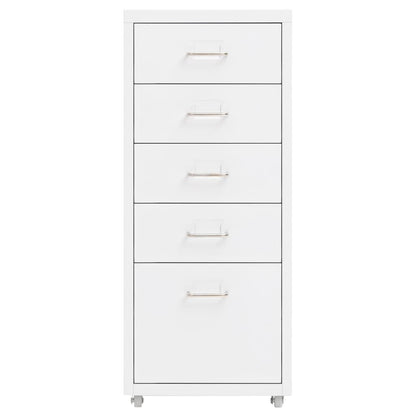 Mobile File Cabinet White 28x41x69 cm Metal