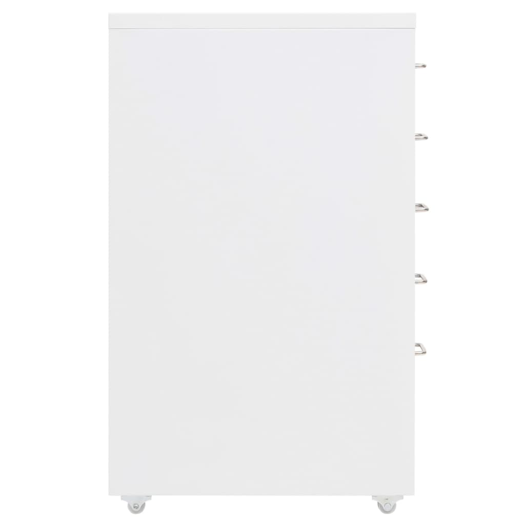 Mobile File Cabinet White 28x41x69 cm Metal