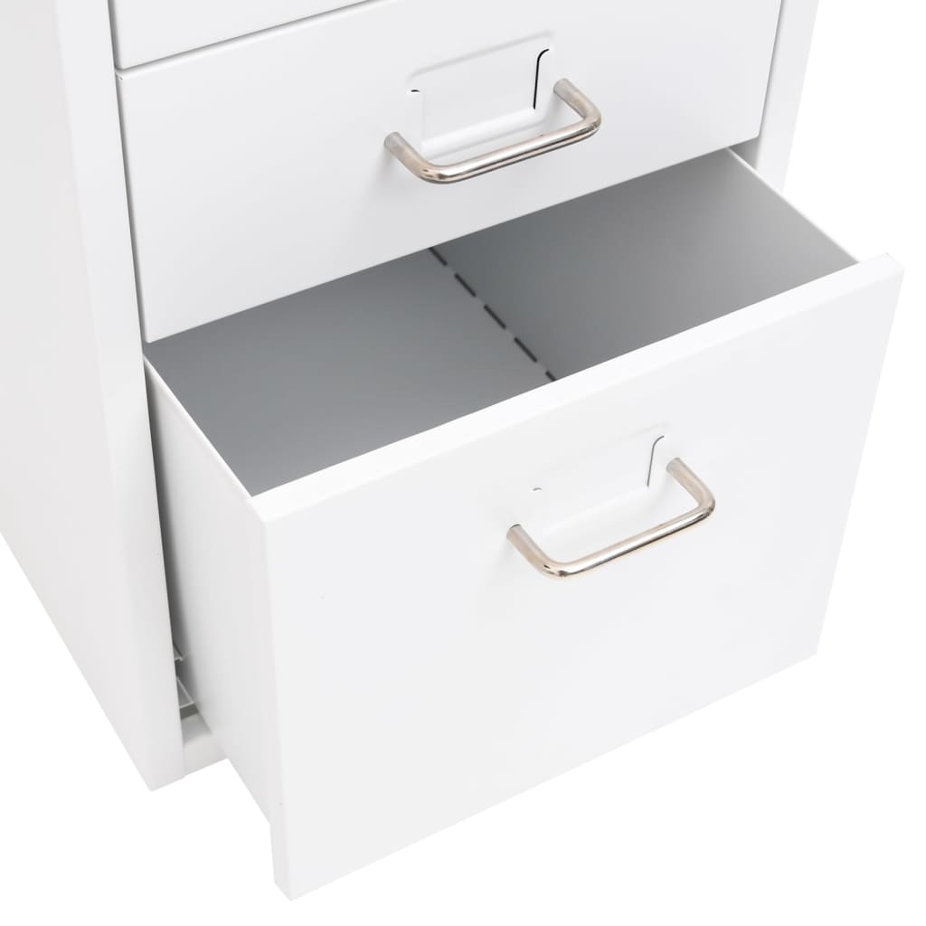 Mobile File Cabinet White 28x41x69 cm Metal