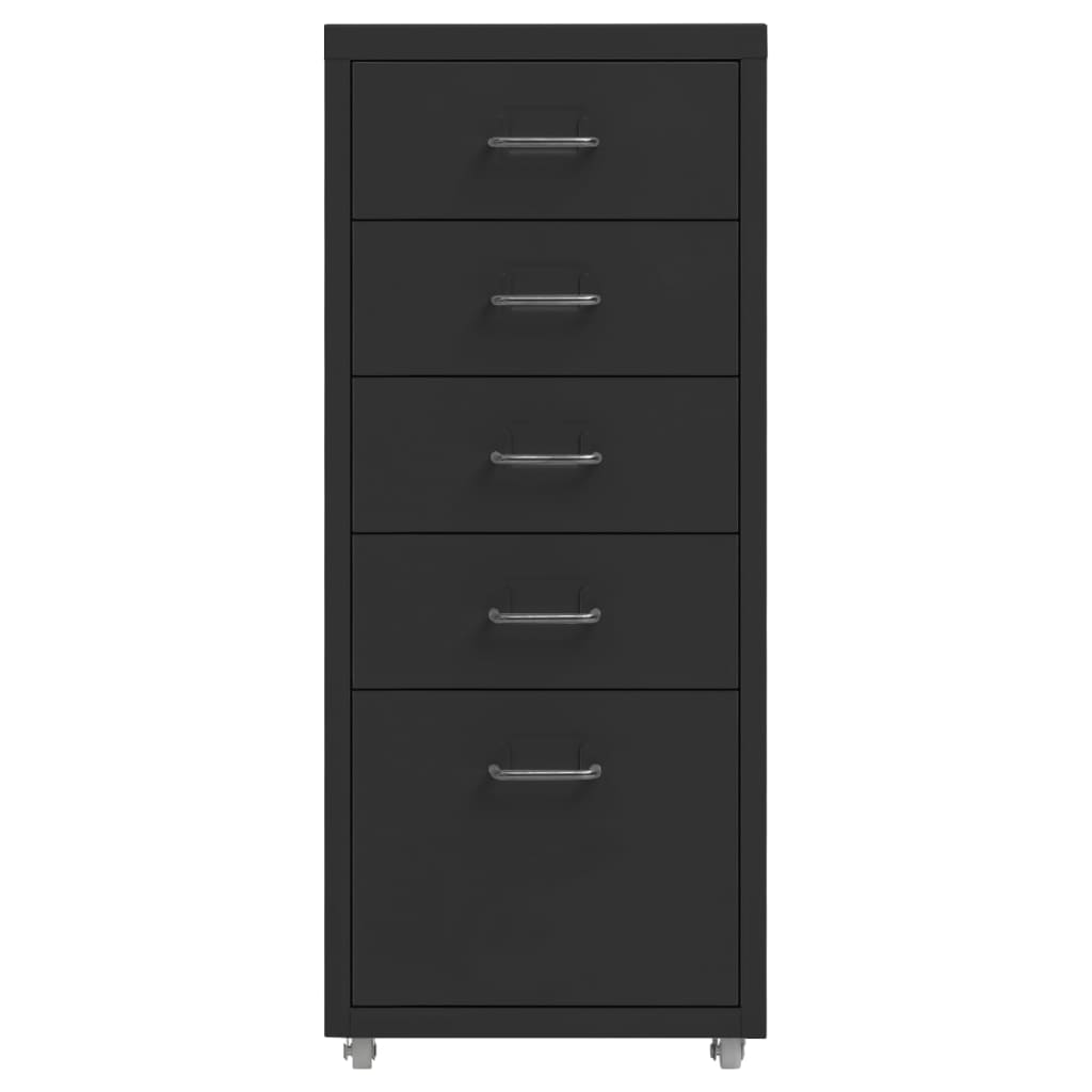 Mobile File Cabinet Black 28x41x69 cm Metal