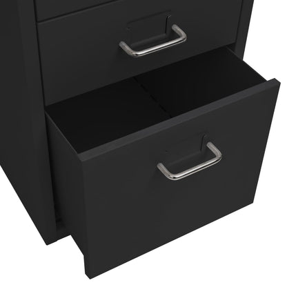 Mobile File Cabinet Black 28x41x69 cm Metal