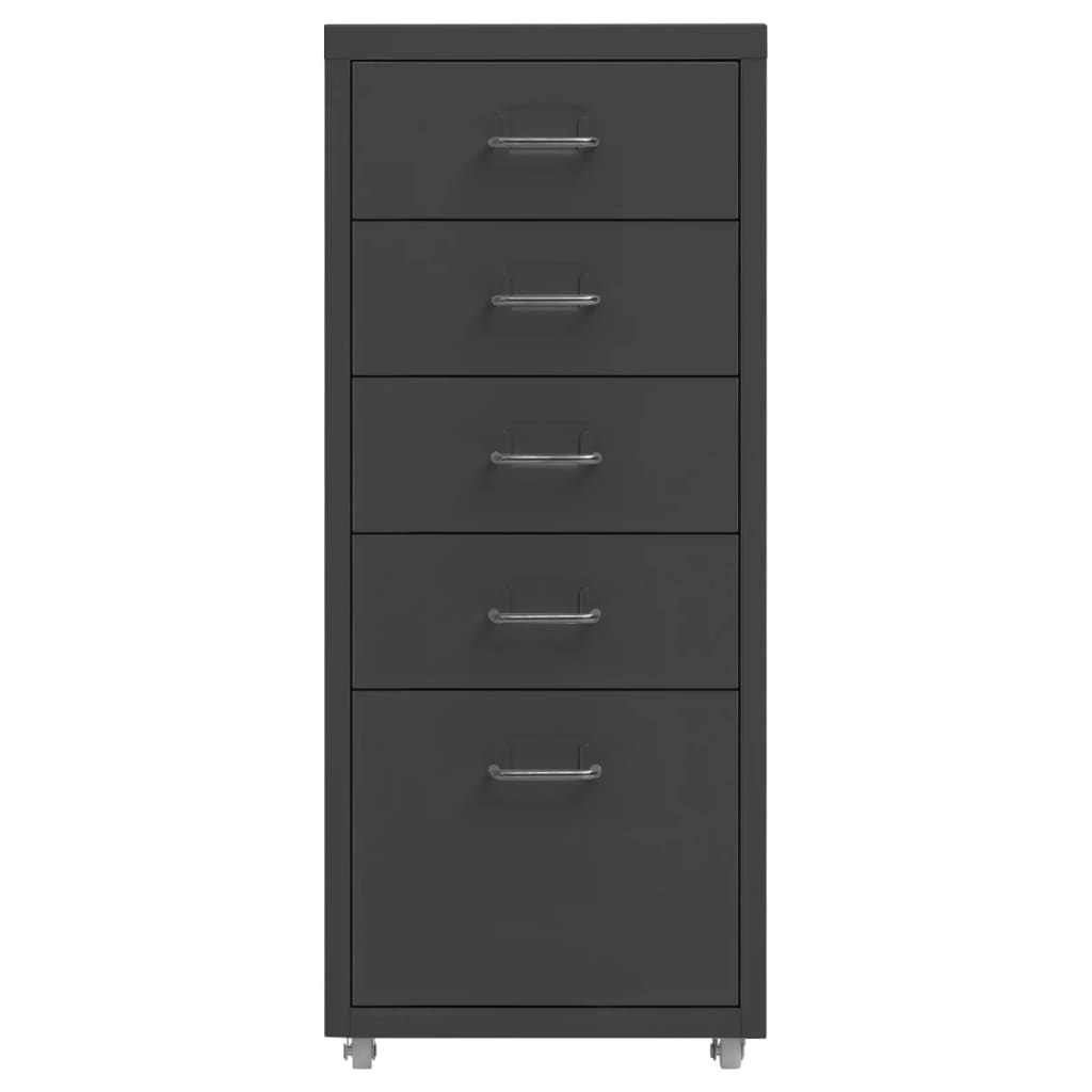 Mobile File Cabinet Anthracite 28x41x69 cm Metal