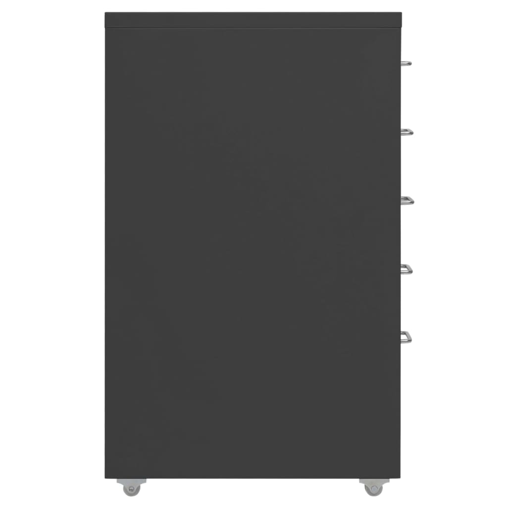 Mobile File Cabinet Anthracite 28x41x69 cm Metal