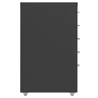 Mobile File Cabinet Anthracite 28x41x69 cm Metal