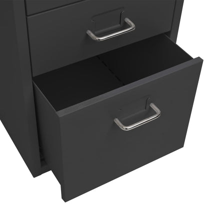 Mobile File Cabinet Anthracite 28x41x69 cm Metal