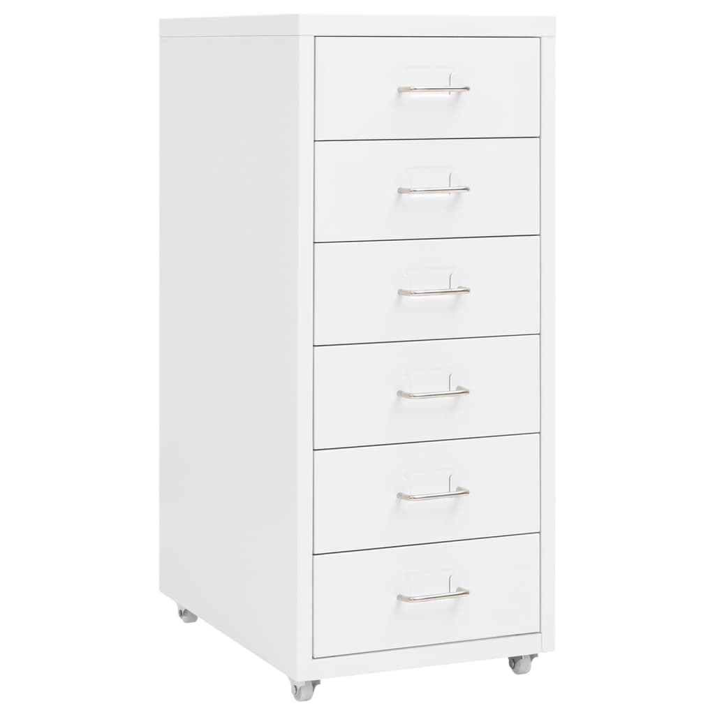 Mobile File Cabinet White 28x41x69 cm Metal