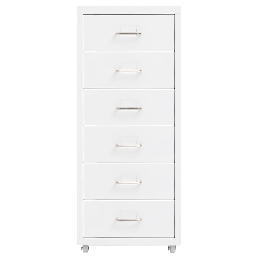 Mobile File Cabinet White 28x41x69 cm Metal