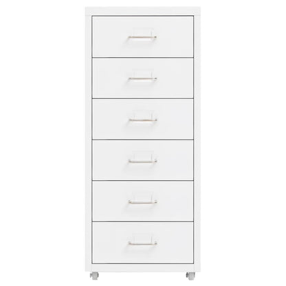 Mobile File Cabinet White 28x41x69 cm Metal