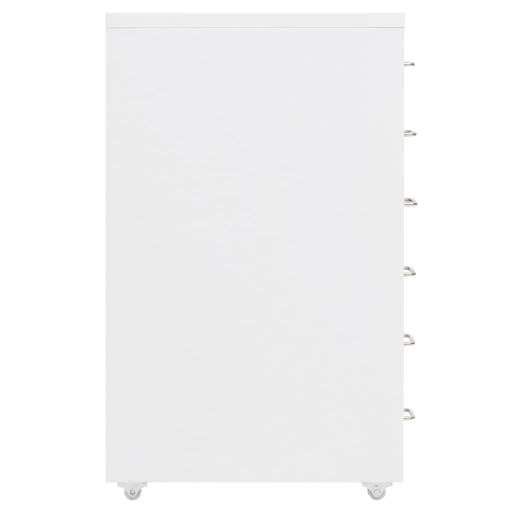 Mobile File Cabinet White 28x41x69 cm Metal