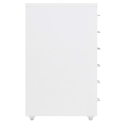 Mobile File Cabinet White 28x41x69 cm Metal