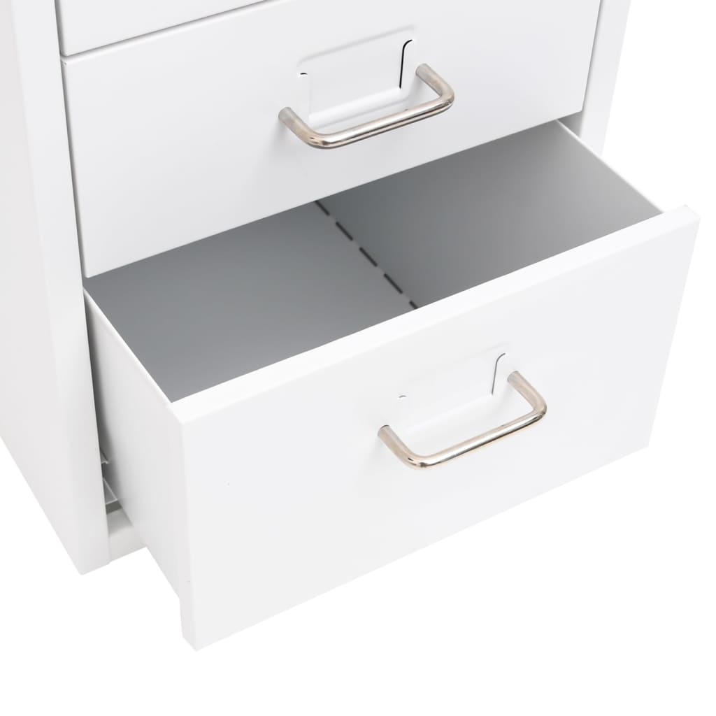 Mobile File Cabinet White 28x41x69 cm Metal