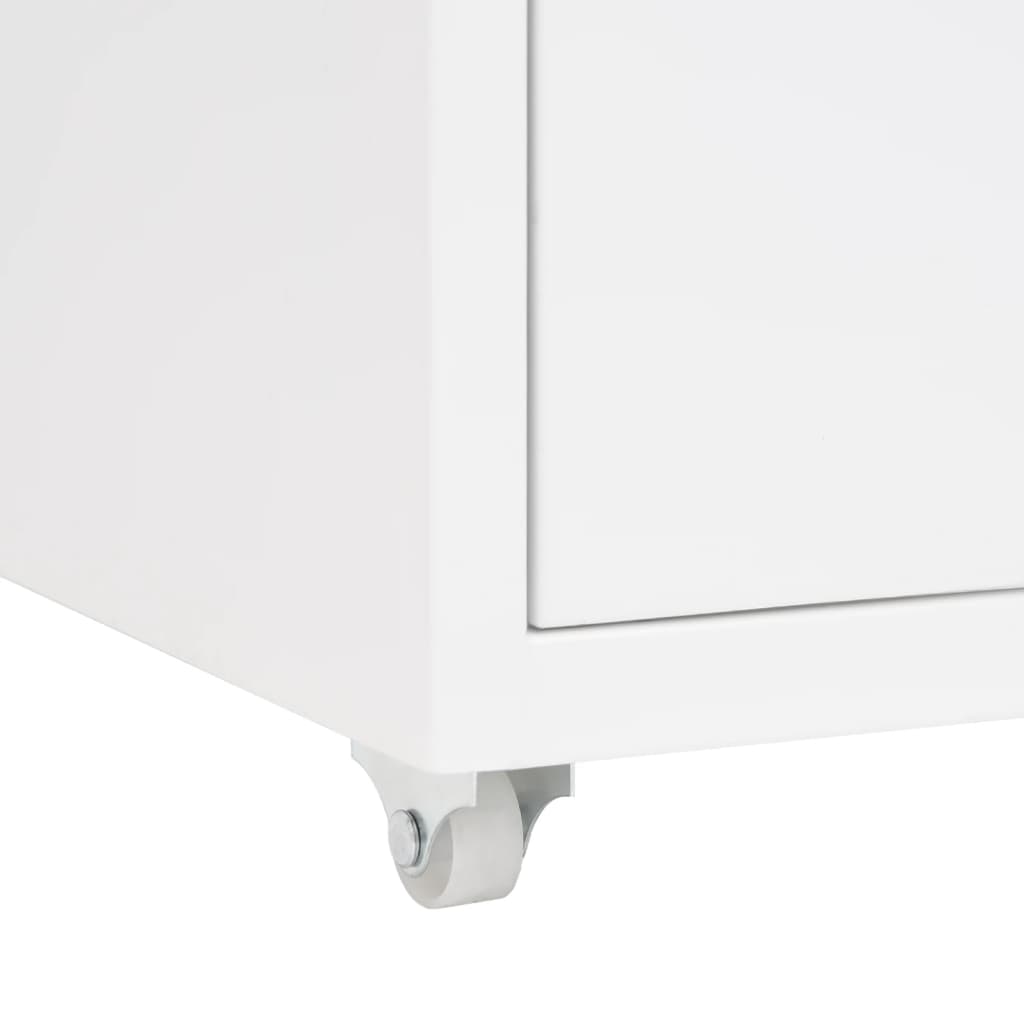 Mobile File Cabinet White 28x41x69 cm Metal