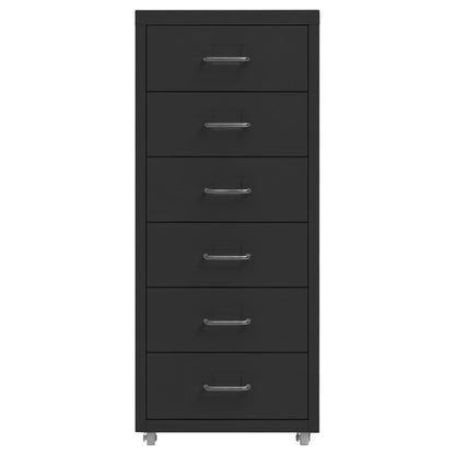 Mobile File Cabinet Black 28x41x69 cm Metal