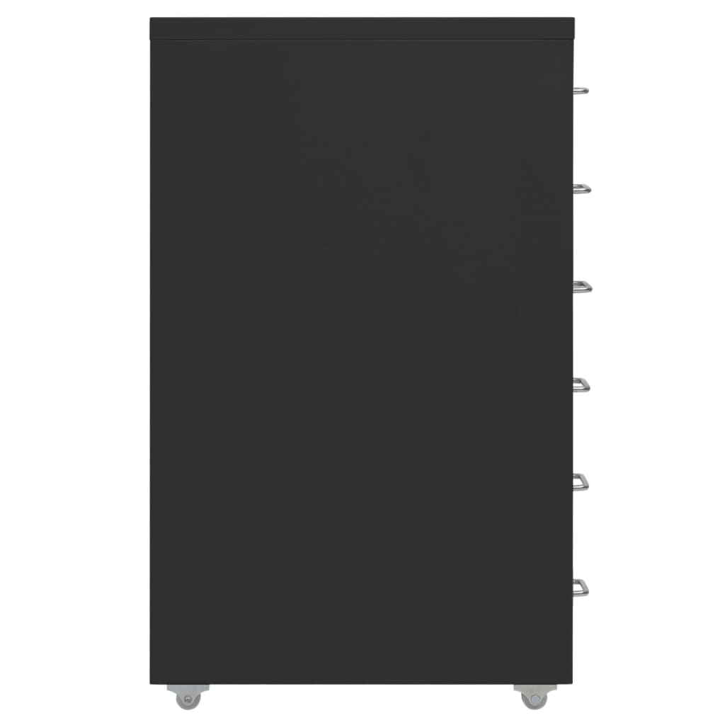 Mobile File Cabinet Black 28x41x69 cm Metal