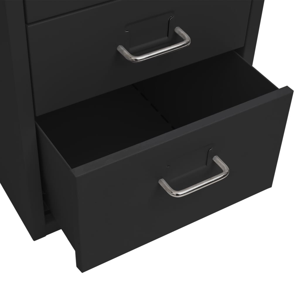 Mobile File Cabinet Black 28x41x69 cm Metal