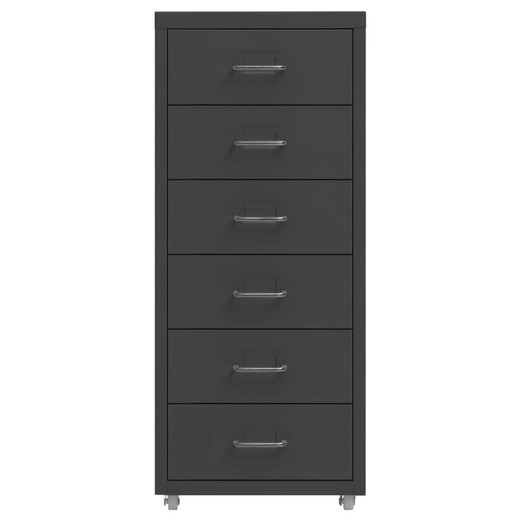 Mobile File Cabinet Anthracite 28x41x69 cm Metal