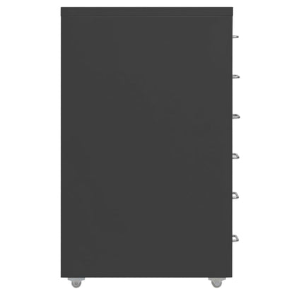 Mobile File Cabinet Anthracite 28x41x69 cm Metal