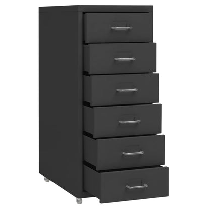 Mobile File Cabinet Anthracite 28x41x69 cm Metal