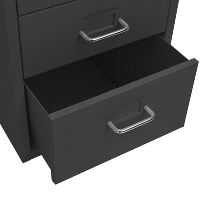 Mobile File Cabinet Anthracite 28x41x69 cm Metal