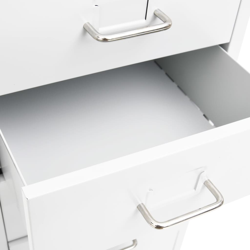 Mobile File Cabinet White 28x41x109 cm Metal