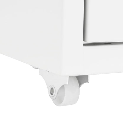 Mobile File Cabinet White 28x41x109 cm Metal