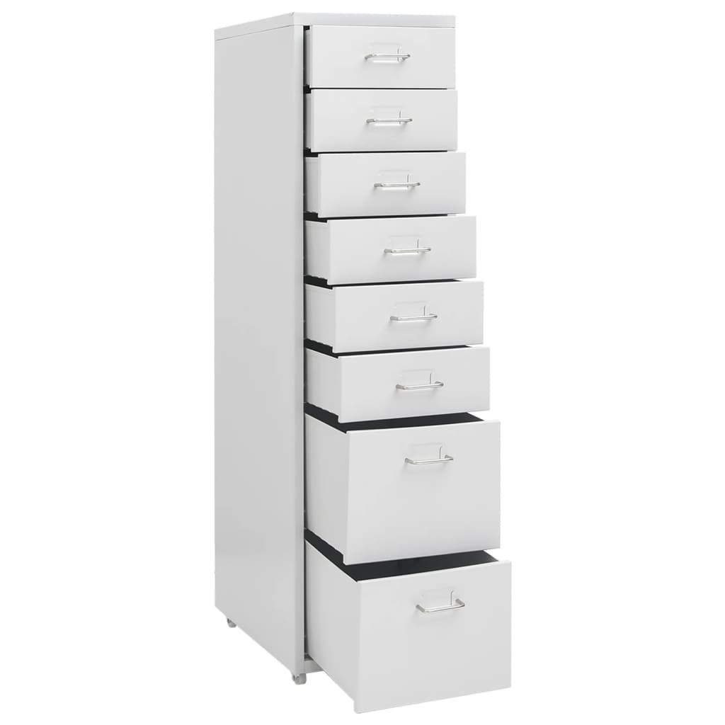 Mobile File Cabinet Grey 28x41x109 cm Metal