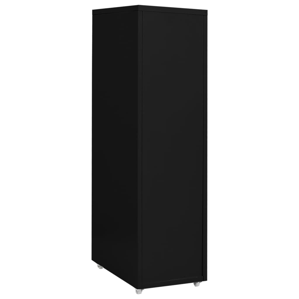 Mobile File Cabinet Black 28x41x109 cm Metal