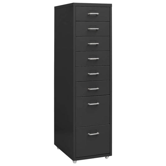 Mobile File Cabinet Anthracite 28x41x109 cm Metal