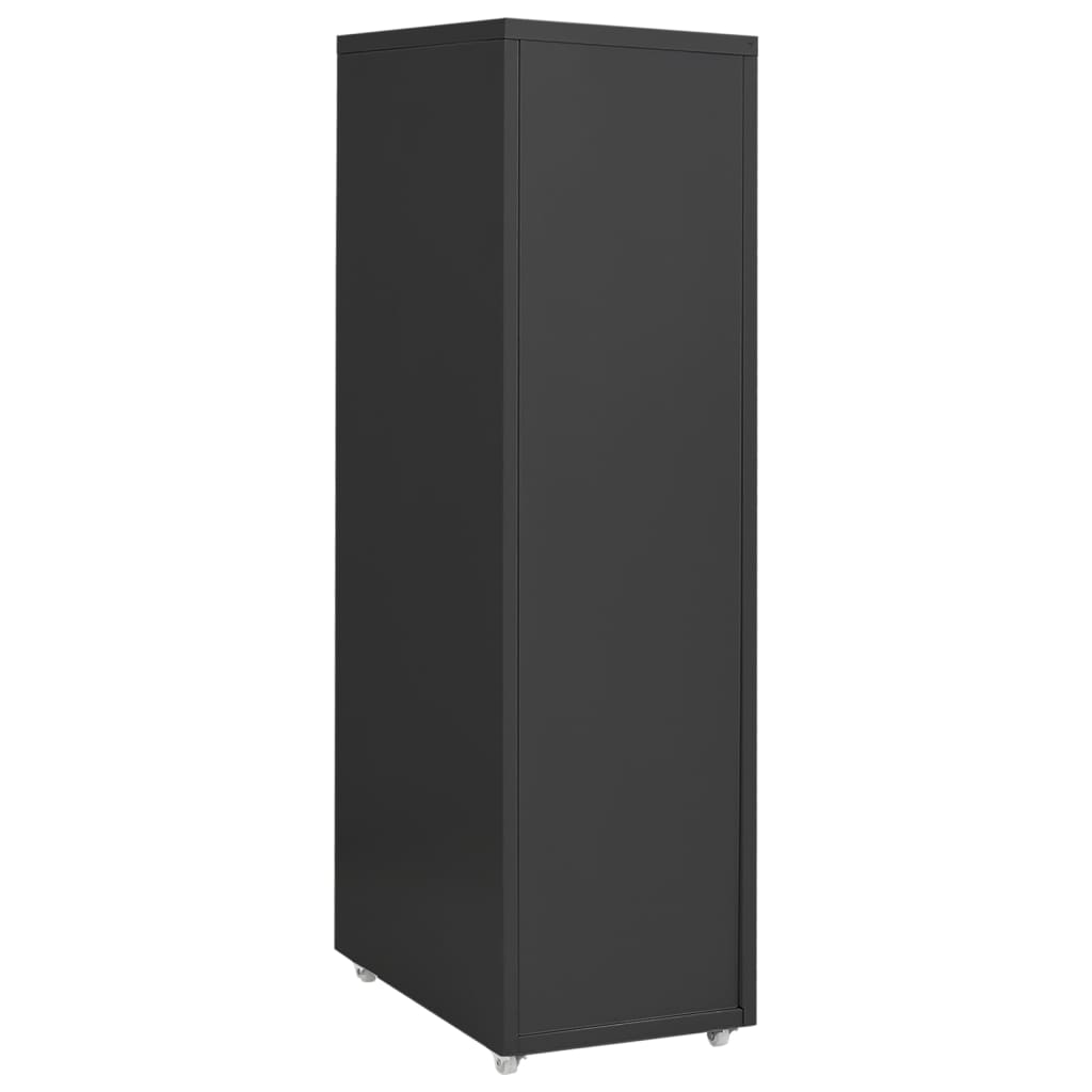 Mobile File Cabinet Anthracite 28x41x109 cm Metal