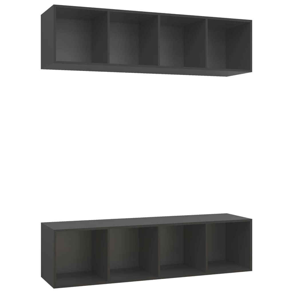 Wall-mounted TV Cabinets 2 pcs Grey Engineered Wood