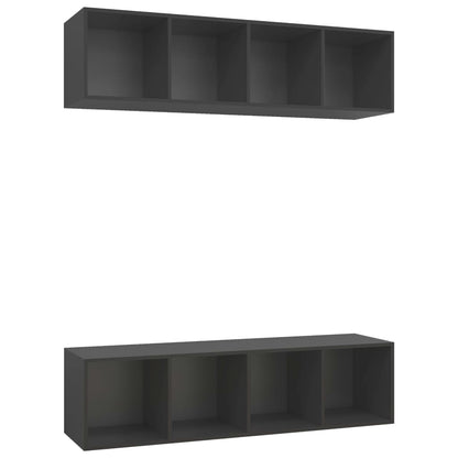 Wall-mounted TV Cabinets 2 pcs Grey Engineered Wood