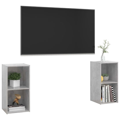 TV Cabinets 2 pcs Concrete Grey 72x35x36.5 cm Engineered Wood