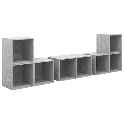 6 Piece TV Cabinet Set Concrete Grey Engineered Wood